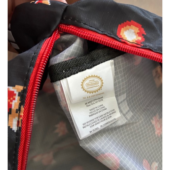 Nintendo Super Mario Bros Reusable Shopping Tote Gym Bag Black Red - Picture 10 of 11